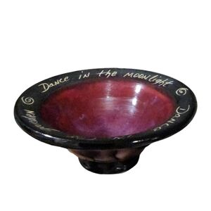 Dance in the Moonlight Small Trinket stoneware pottery bowl studio art signed